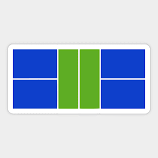 Pickleball Court Design Green & Blue, No Text Sticker